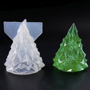 Geometric Pine Christmas Tree Silicone Mold, Great with resin, 4x6 cm, 1.6 x 2.4 inches
