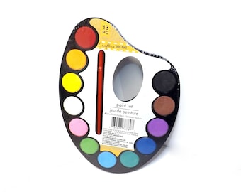 Watercolor Paint Set with 12 Colors and a Brush on your own palette, Just add water and imagination