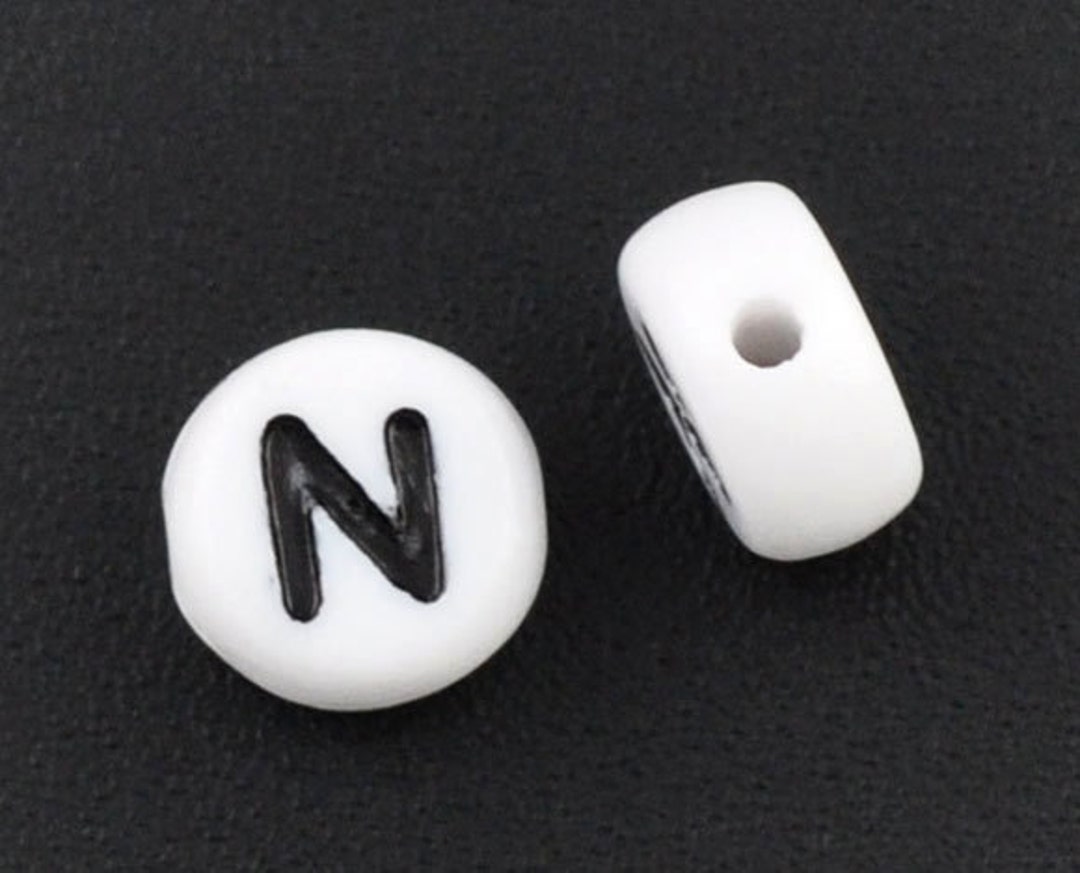 Letter Bead N Beads Set of 25 7mm ABC Beads Alphabet Etsy