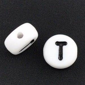 Letter bead: T beads Set of 25, 7 mm, Alphabet Beads, Letter T