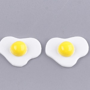 Fried Eggs, Set of 12, Great for Sunny Side Up Breakfast Events, Use in large scale dollhouses or scene, with slime, or in resin projects