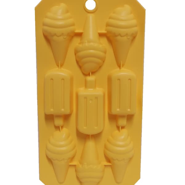 Ice cream and popsicle mold for ice, chocolate, soap and more, Has 9 cavities