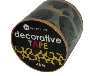 Brown, Black and Tan Leopard Print Decorative Tape, 45 ft long, 1.5 in wide