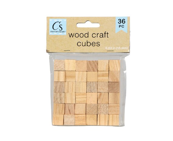 Wooden One-Size Cube Building Blocks, Set of 24, 1.5 cubes
