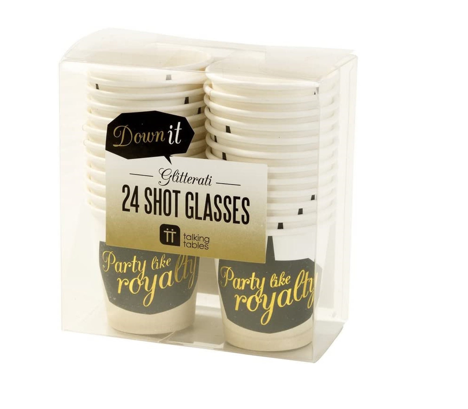 Party Like Royalty Paper Shot Glasses Set of 24 With Gold Etsy
