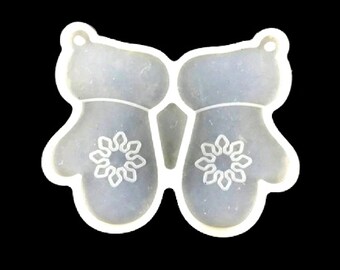 Mitten Pendant Resin Silicone Mold with matching sides