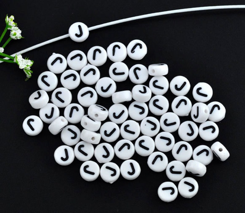 Letter Bead J Beads Set of 25 7mm Alphabet Beads ABC Etsy