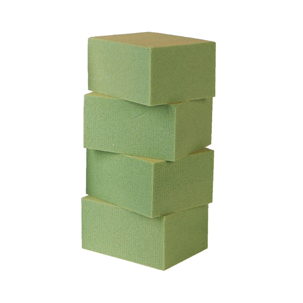 Floral Foam, 4 blocks, 1.5 x 2.6 x 3.3 inches, Works great with silk or dried flowers, Easy to cut to shape