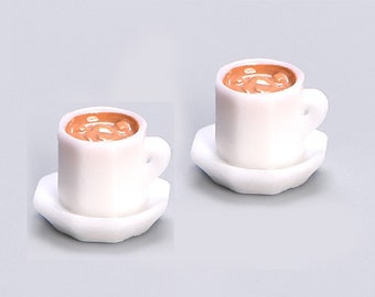 Coffee Mug Pair for Miniature Scenes, Set of 2, Made of Resin