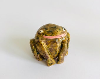 Lucky frog ceramic ornament