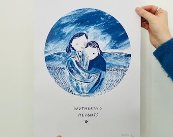 Wuthering Heights 'Heathcliff & Cathy embrace' print