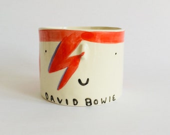 David Bowie ceramic planter