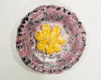 Flower ceramic dish