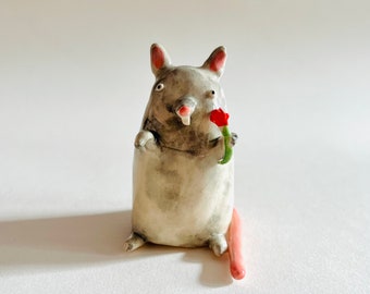 Little rat ceramic ornament