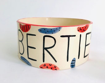 CUSTOM- Large ceramic dog bowl