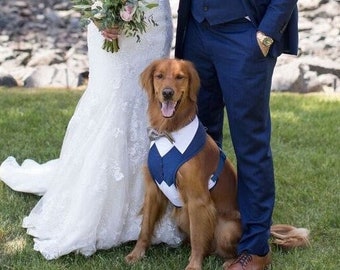Large   Formal Dog  Tuxedo , dog wedding harness, dog ring bearer harness, dog formal suit , dog wedding attire, dog clothing