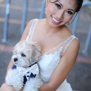 Custom Dog Wedding Tuxedo with Bow Tie & Bandana
