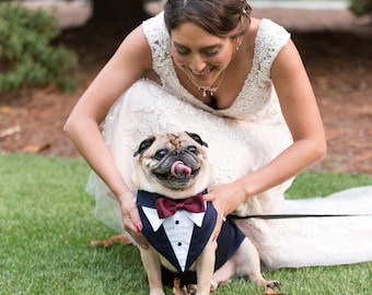 Wedding Tuxedo for dogs . Formal Dog Tuxedo, Custom Made Suit, dog clothing . ringbearer ,dog bandana,pet clothing,bow tie,wedding attire