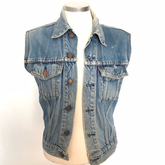 Levis vintage chaqueta vaquera sin mangas chaleco vaquero | Etsy España
