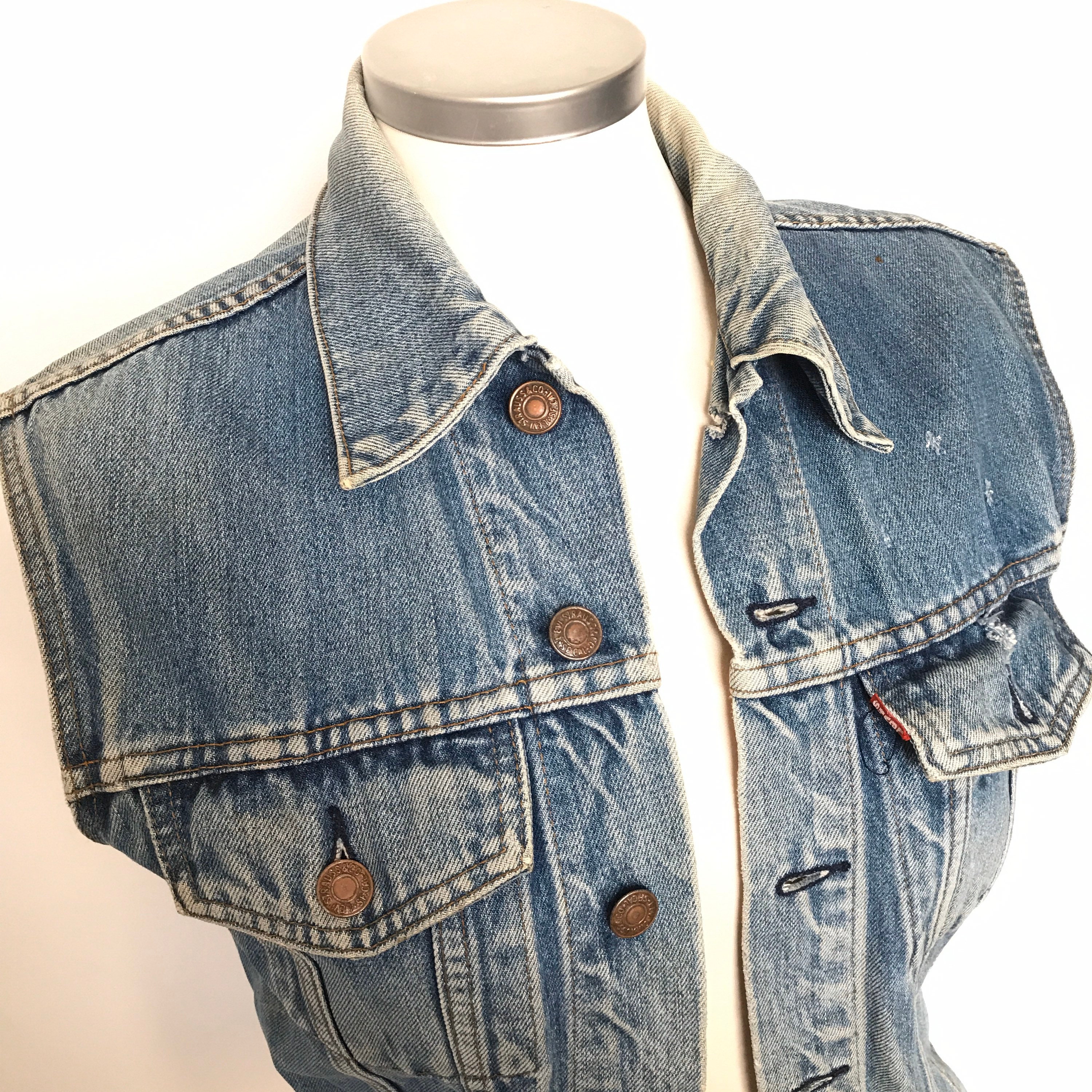 Vintage Levis Sleeveless Denim Jacket 