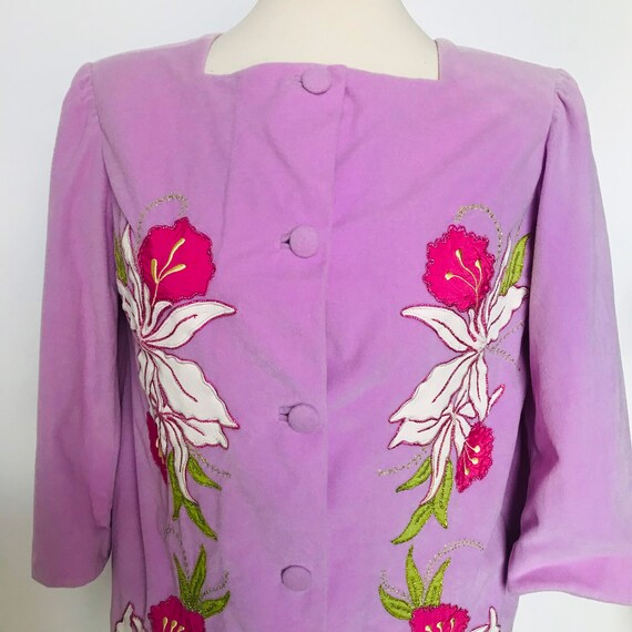 Vintage Jacket Tiki Orchids Lilac 60s Bed Jacket Mid | Etsy UK