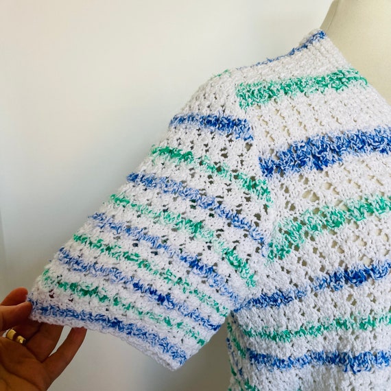 Vintage knitwear, sweater, striped jumper, handkn… - image 3