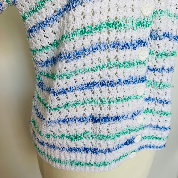 Vintage knitwear, sweater, striped jumper, handkn… - image 4