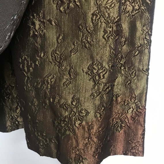 vintage dress, brocade dress, brown, bronze,  wig… - image 9