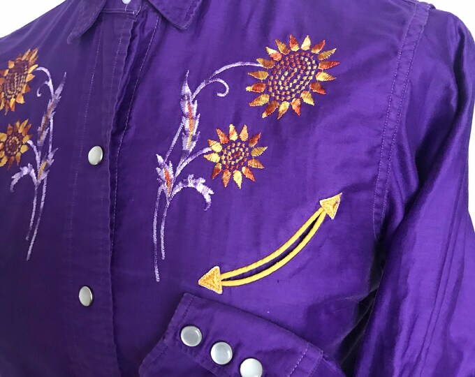 Vintage Western Shirt Vintage Western Wear Daisy Embroidery Etsy