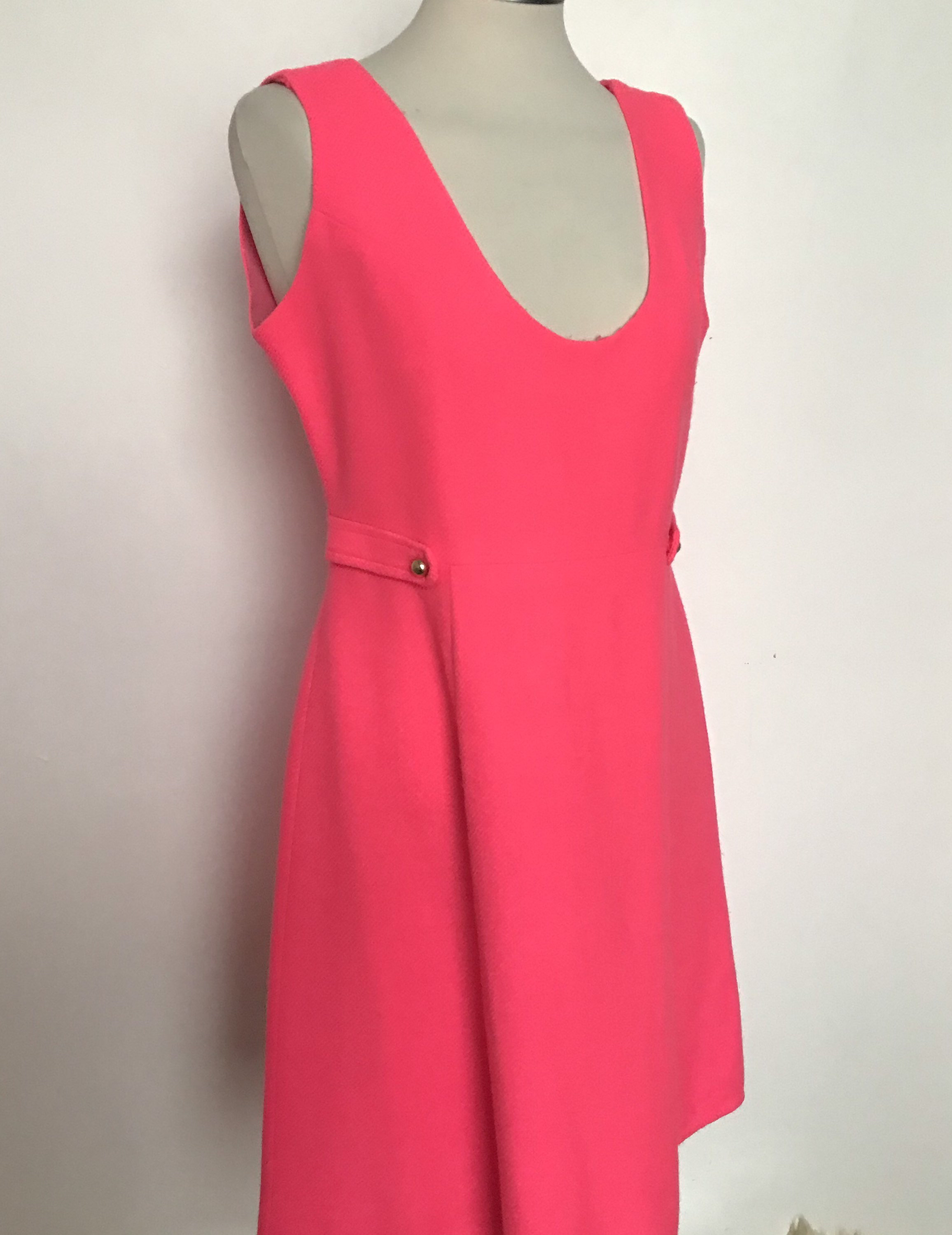 Vintage Mini Dressmod Dress Pinafore Dress Neon Pink Hot Etsy