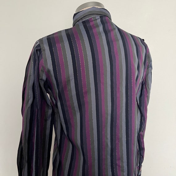 Vintage blouse, striped shirt, silver, stripey,pu… - image 5