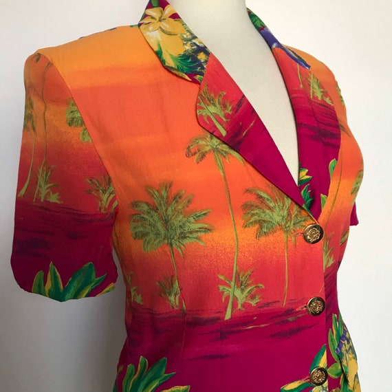 Vintage jacket, vintage blazer, fruit print, palm