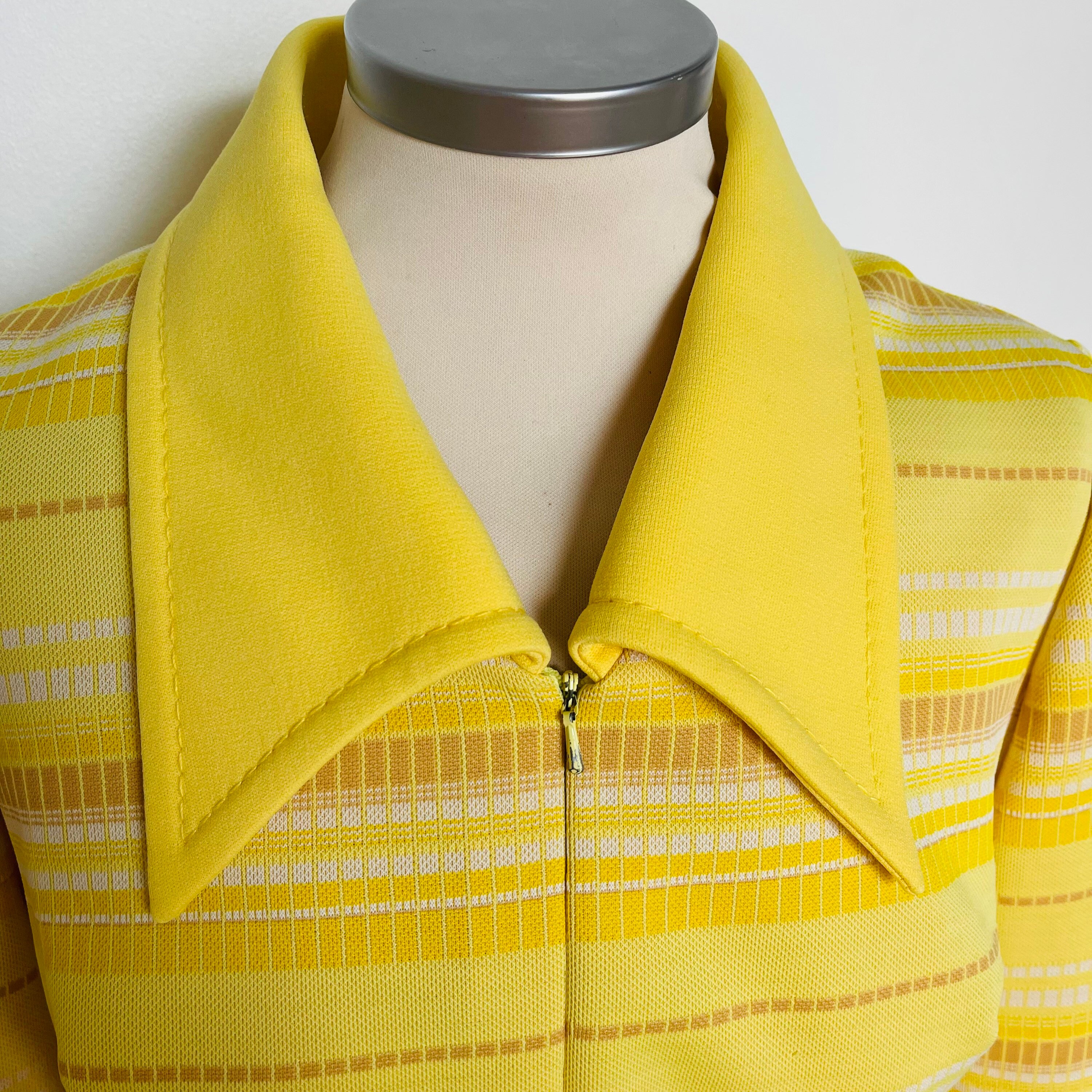 Vintage suit, Mod suit, crimplene, yellow, pleated skirt, jacket, 1960s ...