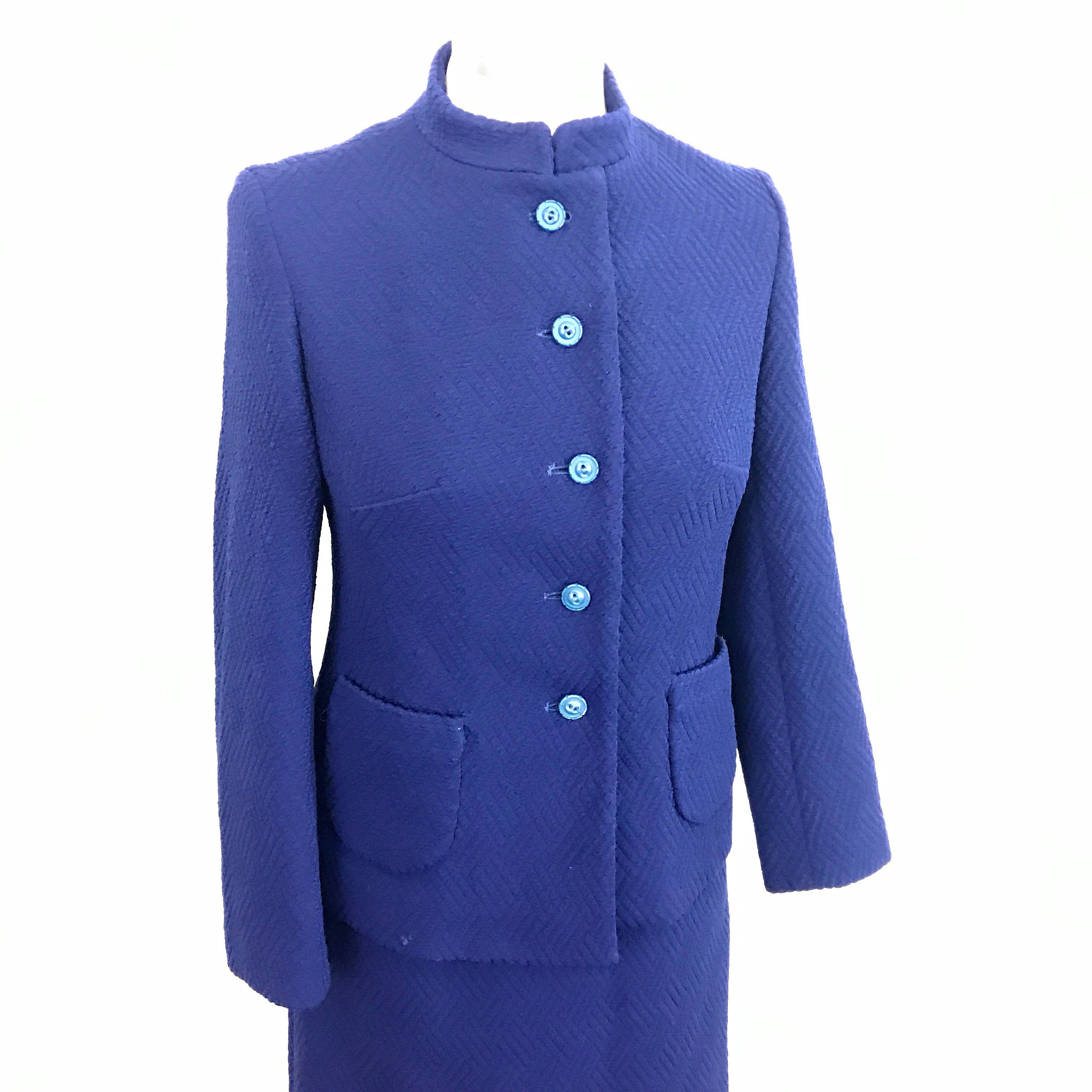 1960s suit Mod suit vintage crimplene navy blue 60s | Etsy