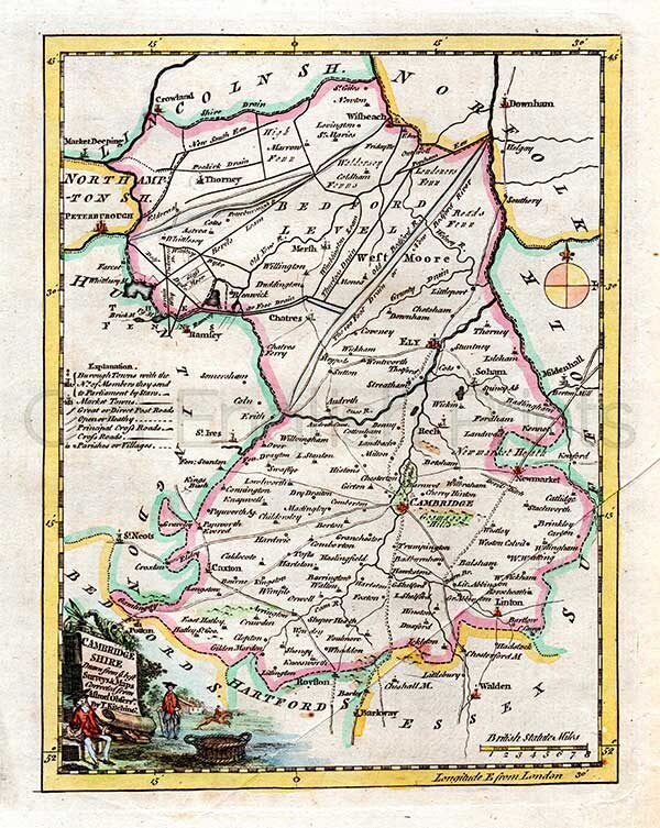 37x27.5 cms A3 size 14.5x11 ins PRINT FREE DELIVERY Berkshire 1843 Antique English County Map of Berkshire