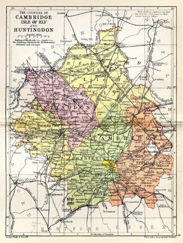 Isle Of Ely Map Cambridgeshire Isle Of Ely Huntingdonshire 1895 Antique | Etsy