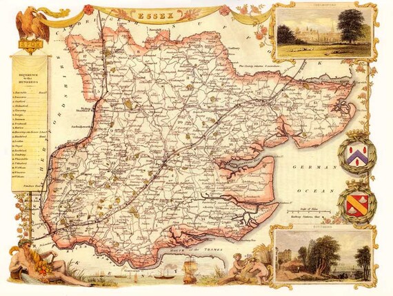 Oxfordshire 1841 Old English County Map Giclee Fine Art or Canvas Textured paper FREE DELIVERY A3 size Unframed