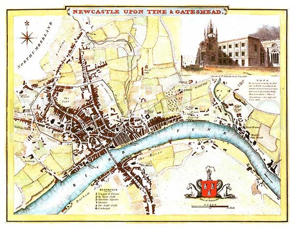Newcastle Upon Tyne On Map Newcastle Upon Tyne Plan 1807 Antique Map Of Newcastle & | Etsy