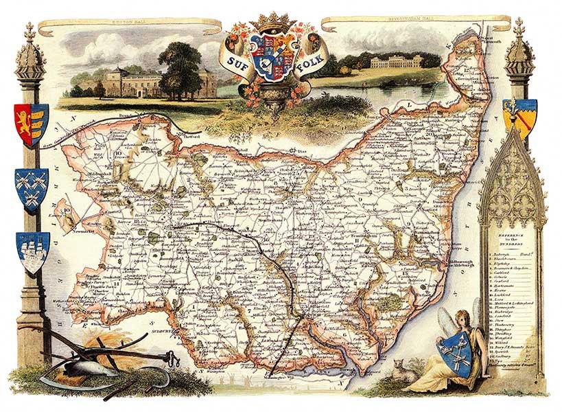 Suffolk uk map