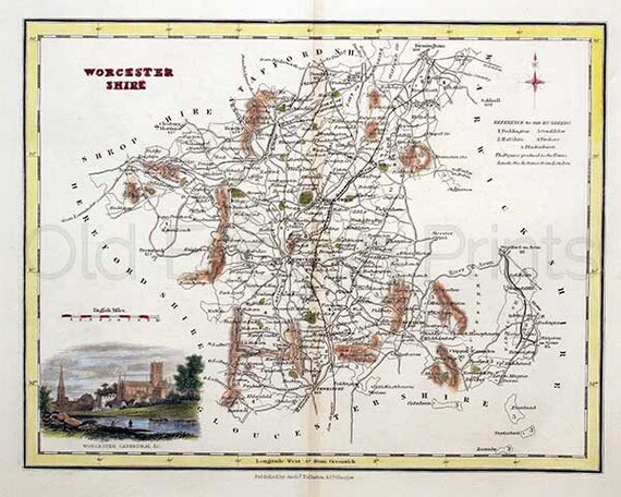 Oxfordshire 1841 Old English County Map Giclee Fine Art or Canvas Textured paper FREE DELIVERY A3 size Unframed