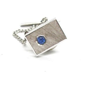 Vintage Tie Tack Swank Necktie Holder with Chain Formal Wear Suit Accessory