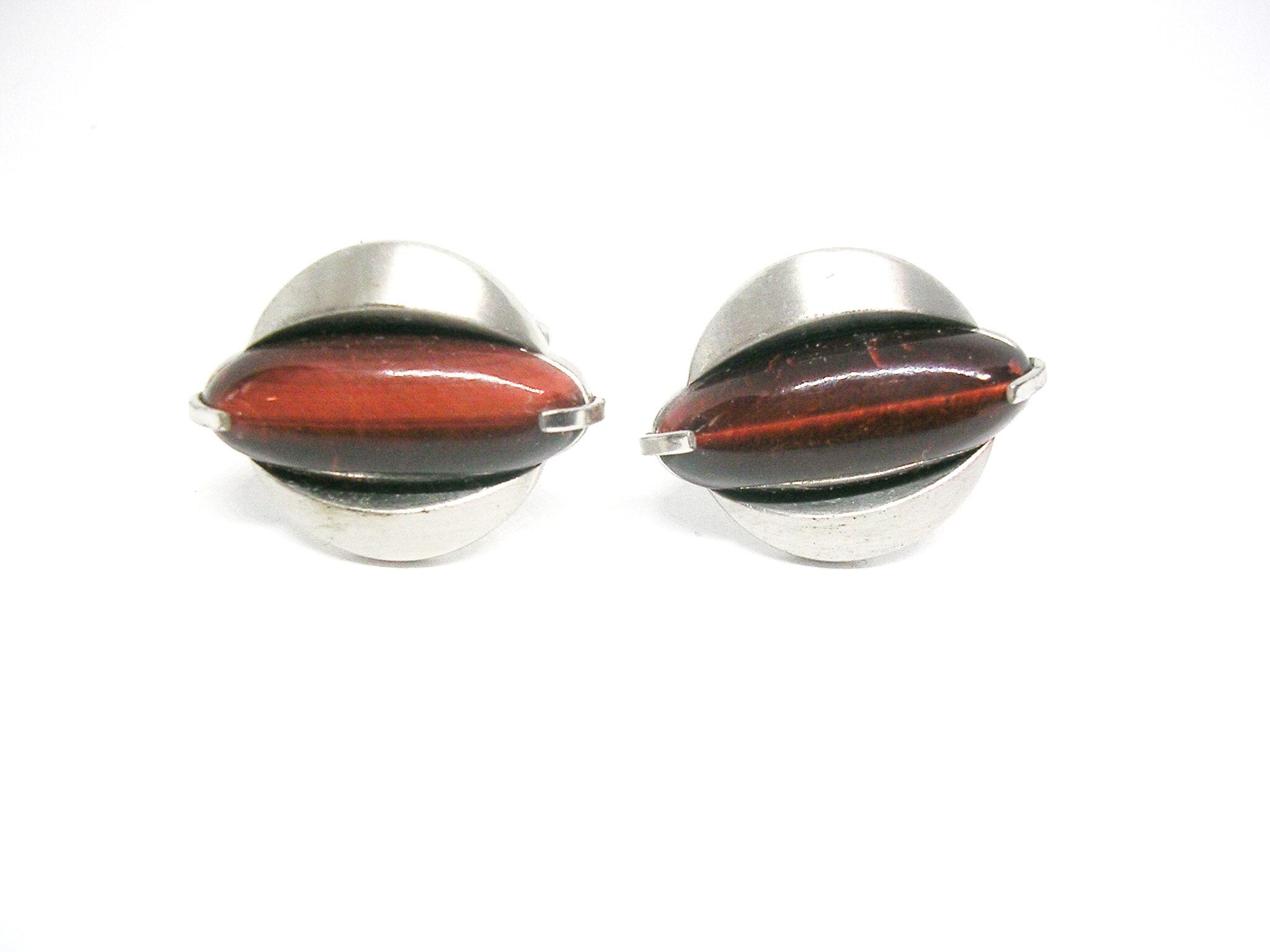Boutons De Manchette Vintage En Argent Sterling Avec Pierre œil De Tigre – Pour Homme