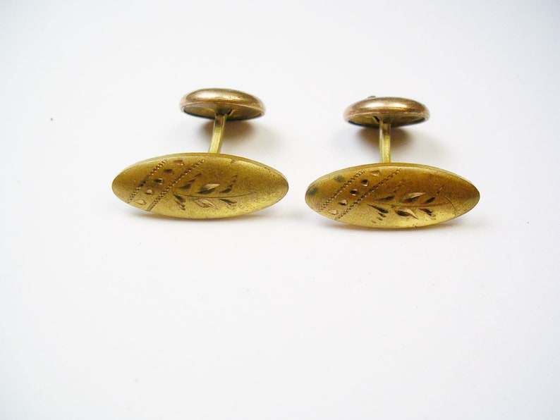 Antique Cufflinks victorian era hand etched gold filled Cuff Links Men/'s Jewelry Formal Accessory