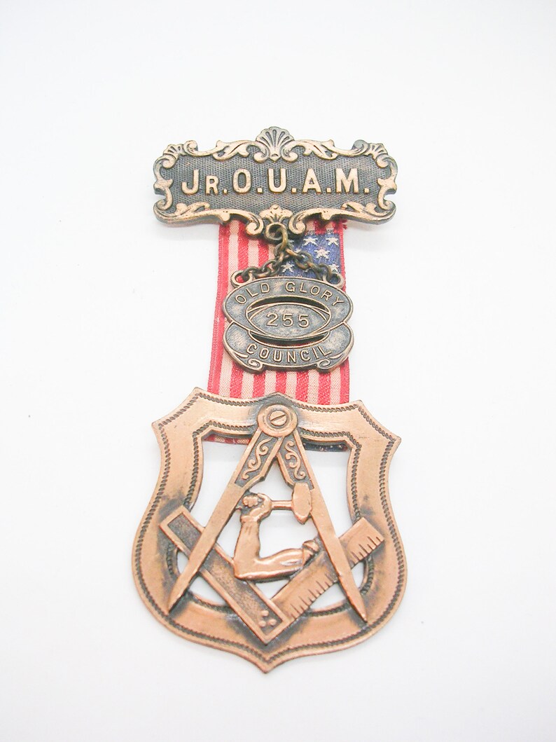 JR Order United American Mechanics OUAM Freemason Council Badge Medal
