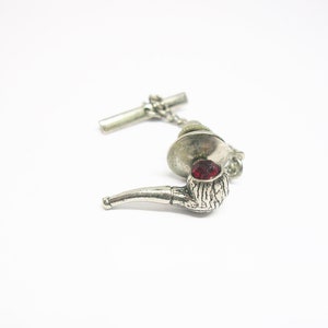 Tie Tack with Chain vintage Tobacco Pipe Necktie Holder