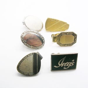 Vintage Tie Clips lot of 6 small Tie Bars Formal Wear Necktie Jewelry