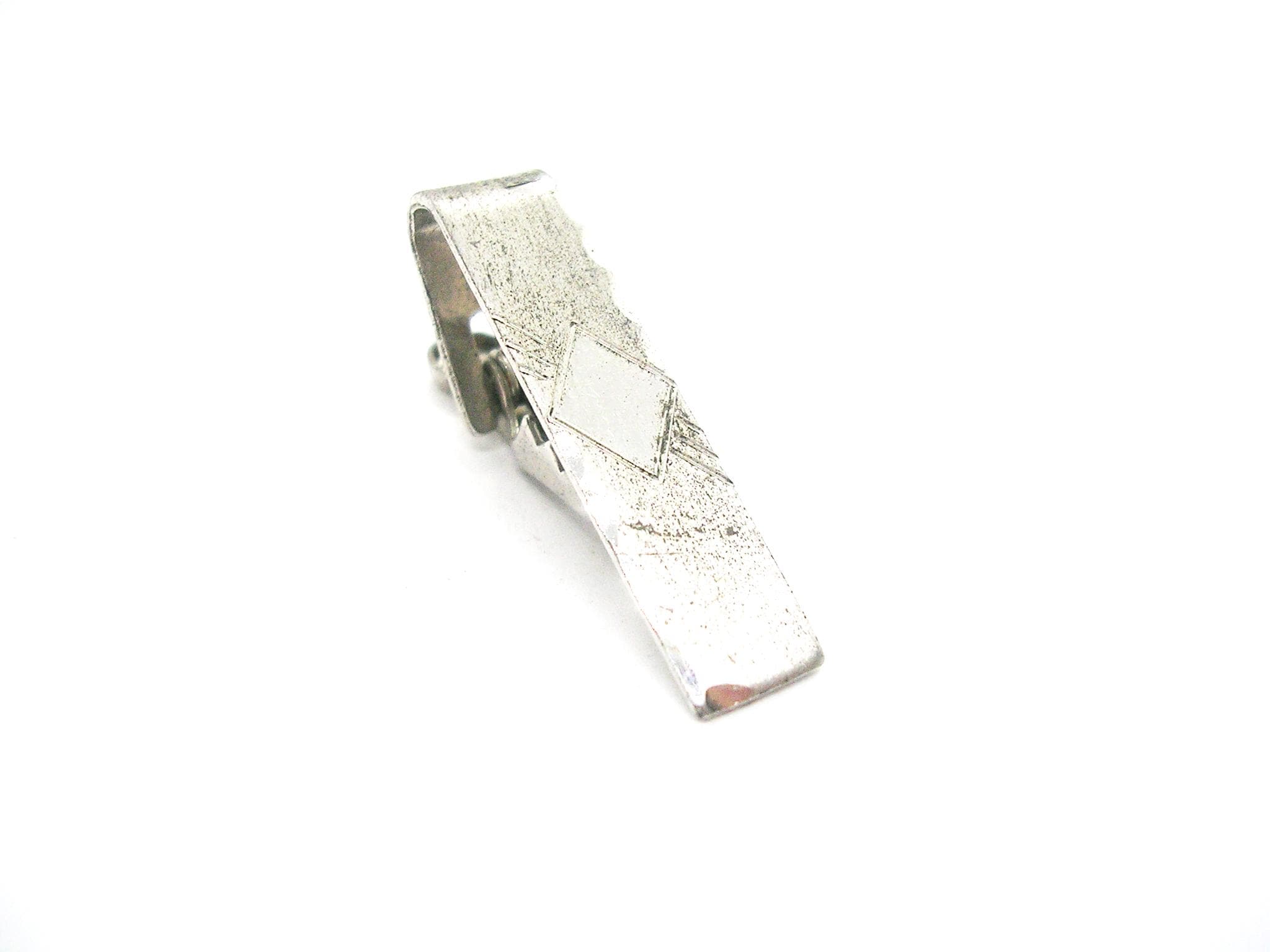 Pince à Cravate Vintage En Argent Sterling Avec Chaîne Et Pendentif MACO