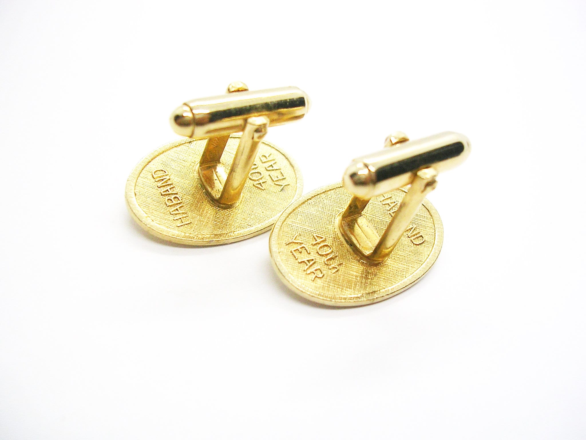Boutons De Manchette Vintage Anson - Cabochon Ovale Rouge Sur Ton Argent - Style Rétro Pour Homme