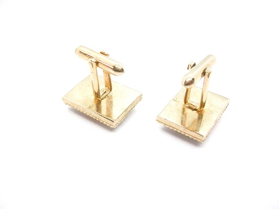 Boutons De Manchette Vintage En Ton Or Avec Quartz - Occasion En Bon état