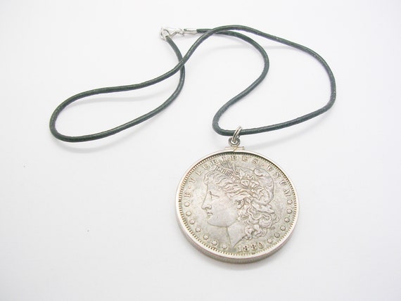 Vintage Coin Pendant Necklace 1880 